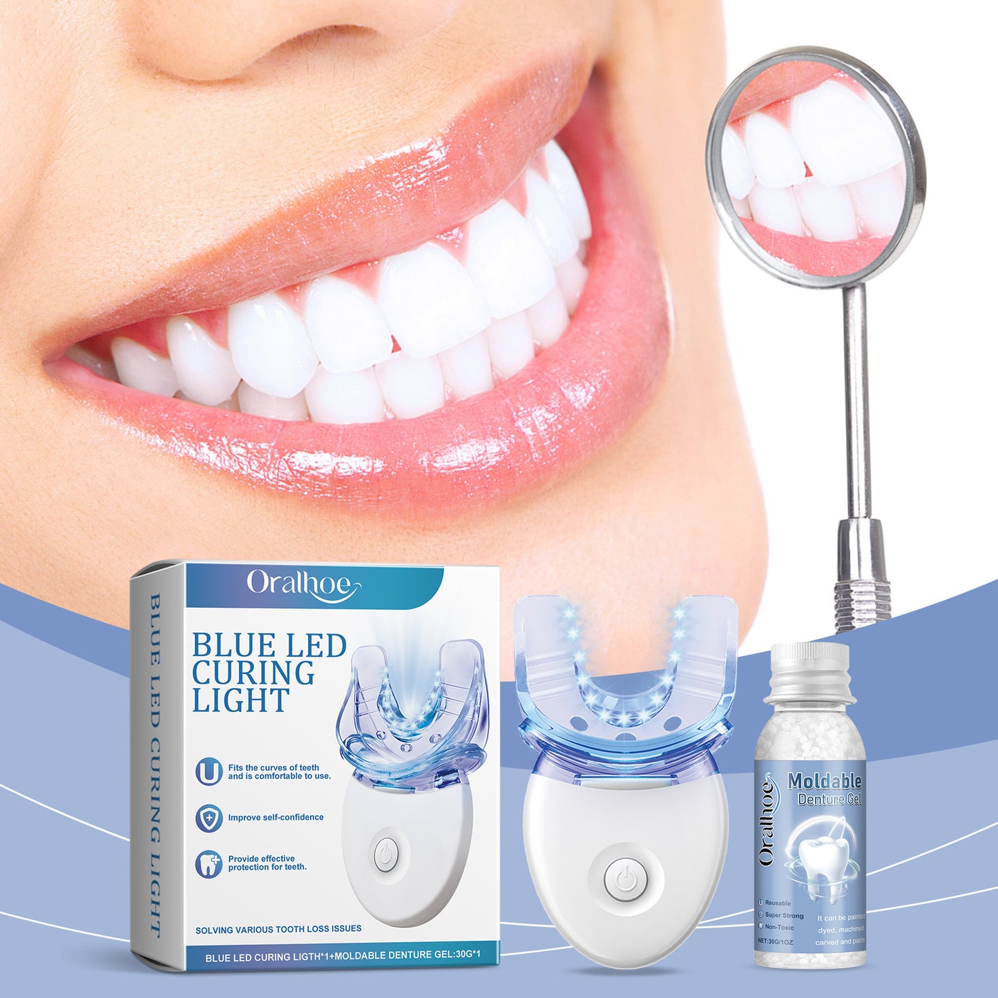 Tooth Repair Kit with Blue LED Light