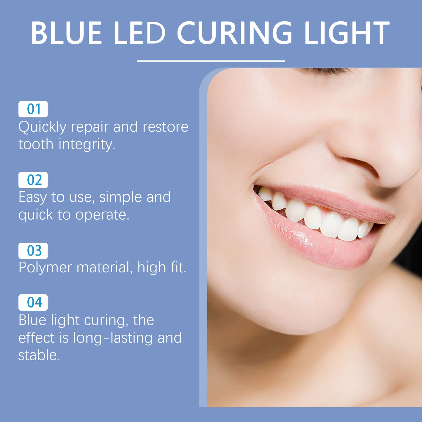 Tooth Repair Kit with Blue LED Light