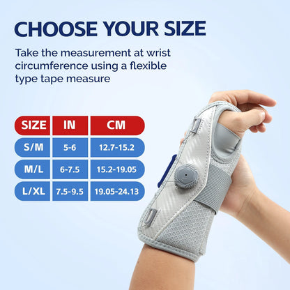 Dial-Adjustable Wrist Support Brace