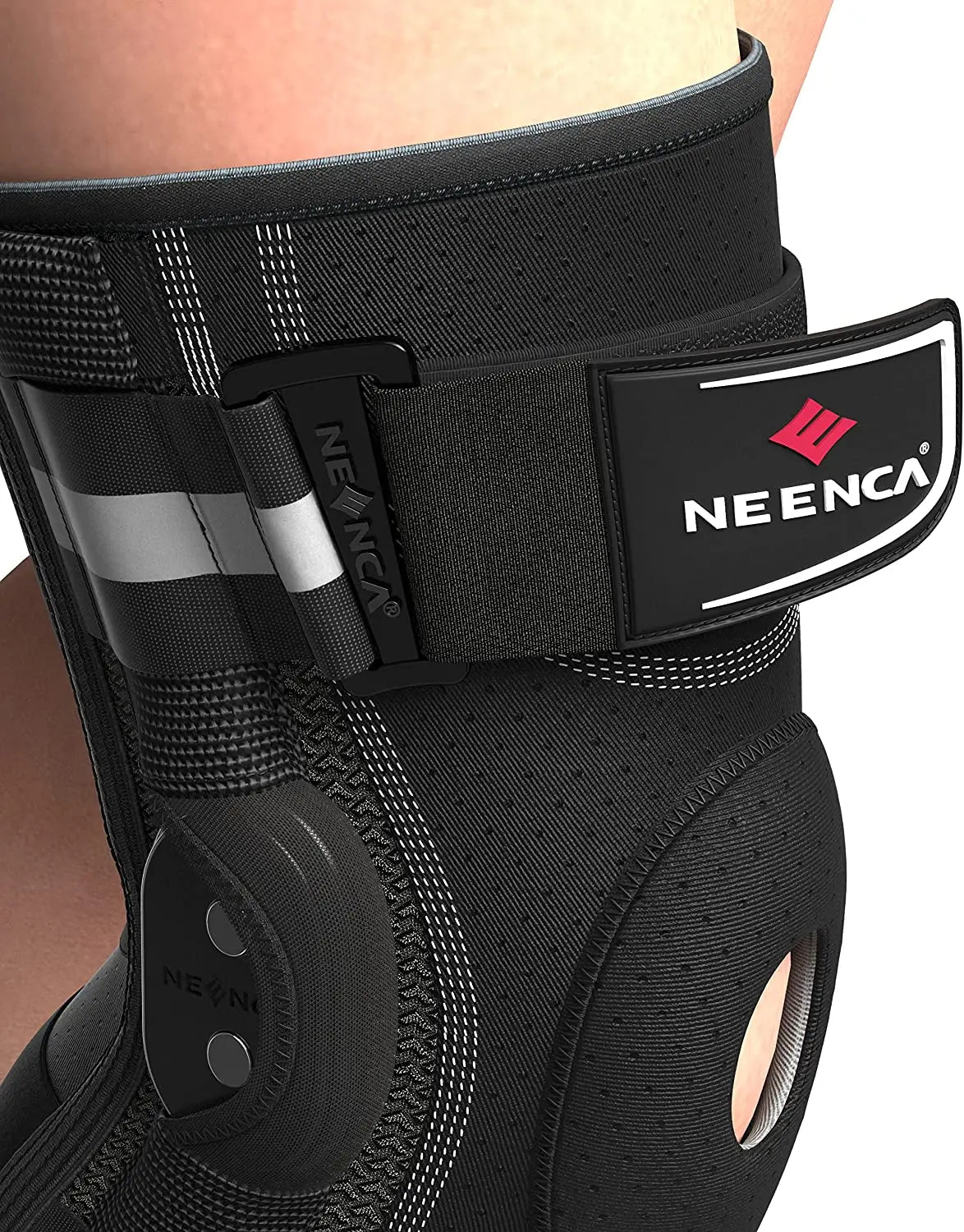 Hinged Knee Brace with Removable Stabilizers