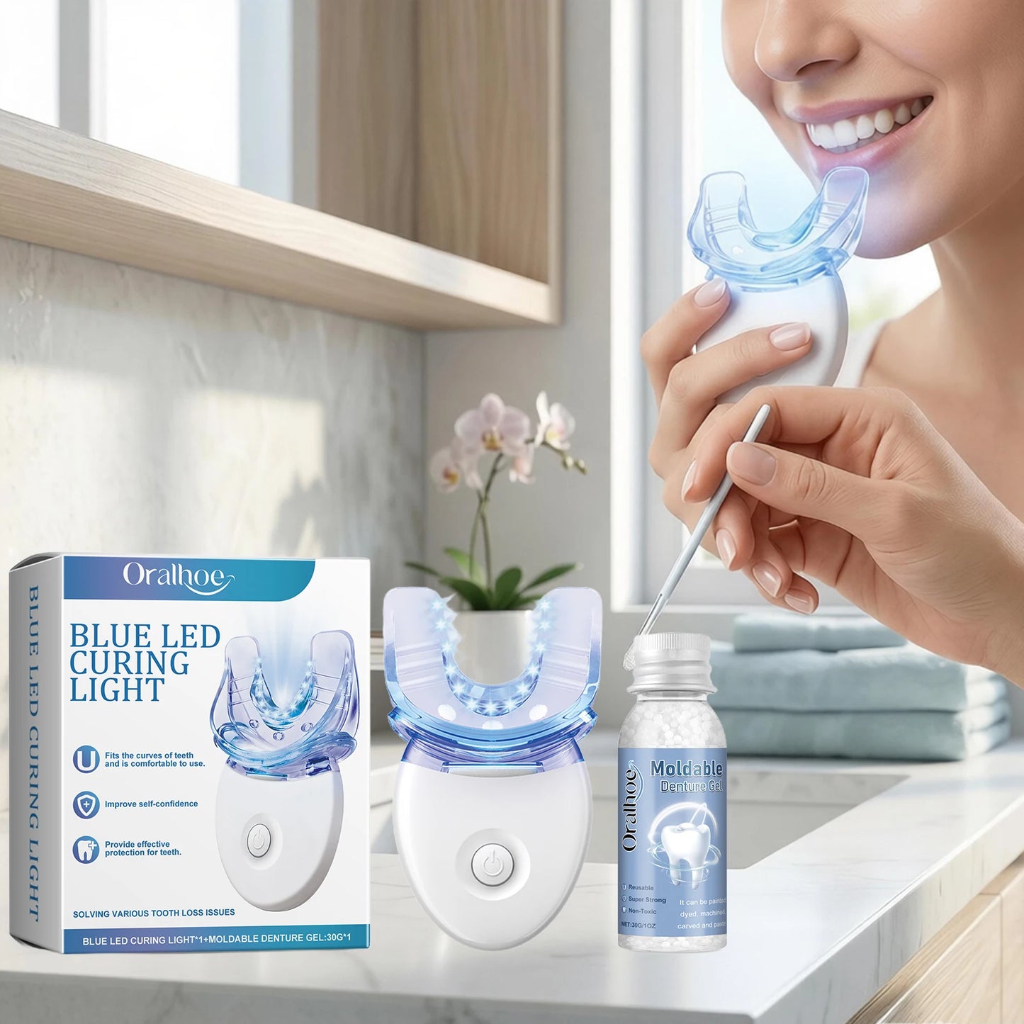 Tooth Repair Kit with Blue LED Light
