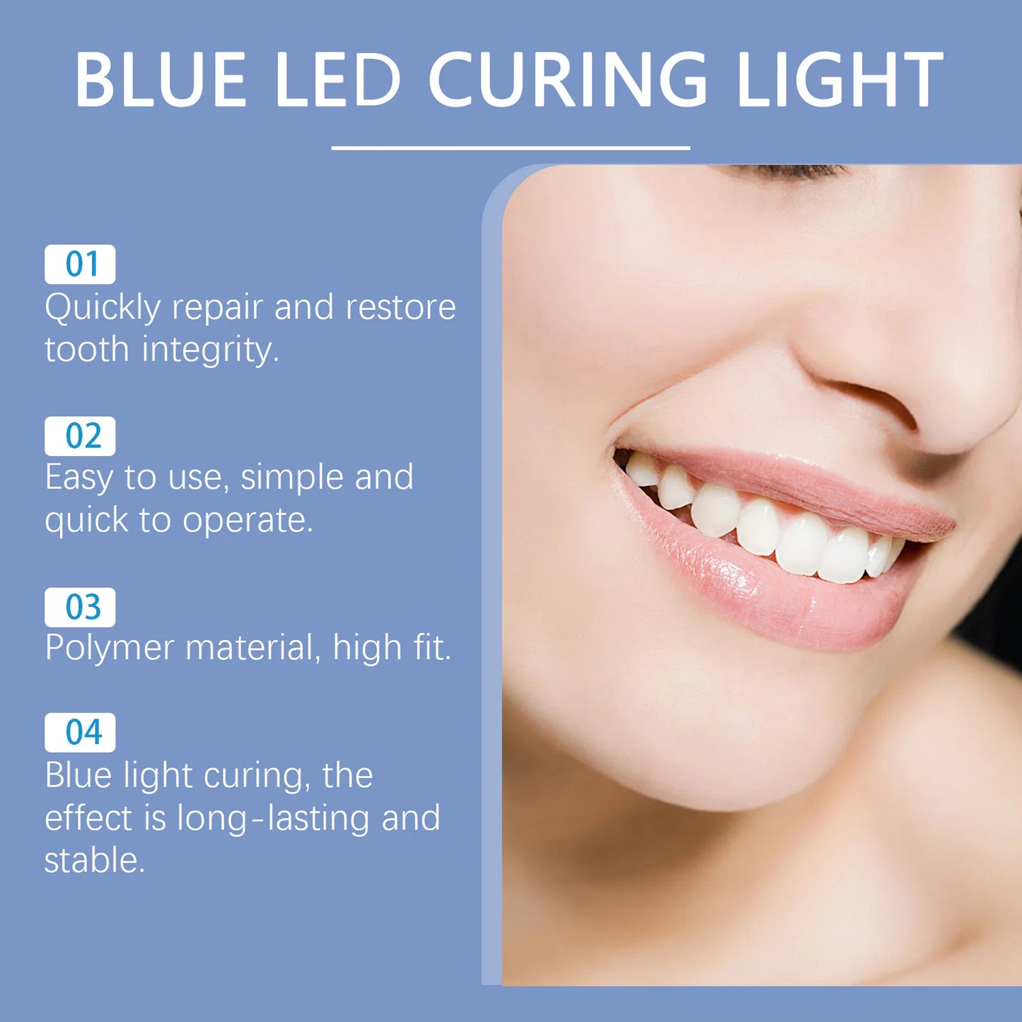 Tooth Repair Kit with Blue LED Light