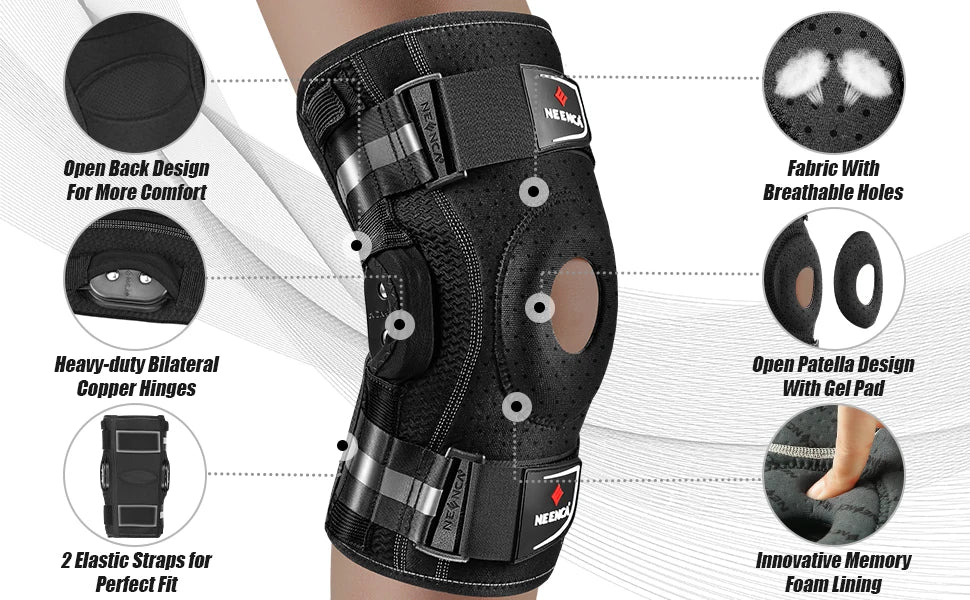 Hinged Knee Brace with Removable Stabilizers