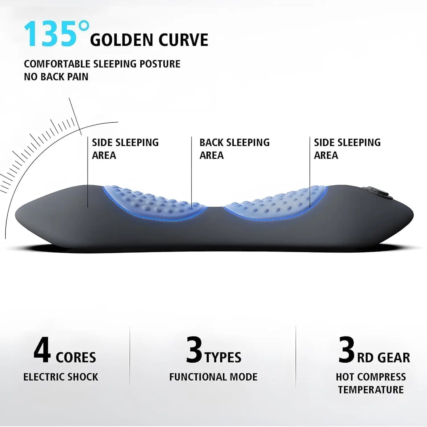 3-in-1 Heated Lumbar Massage Pillow