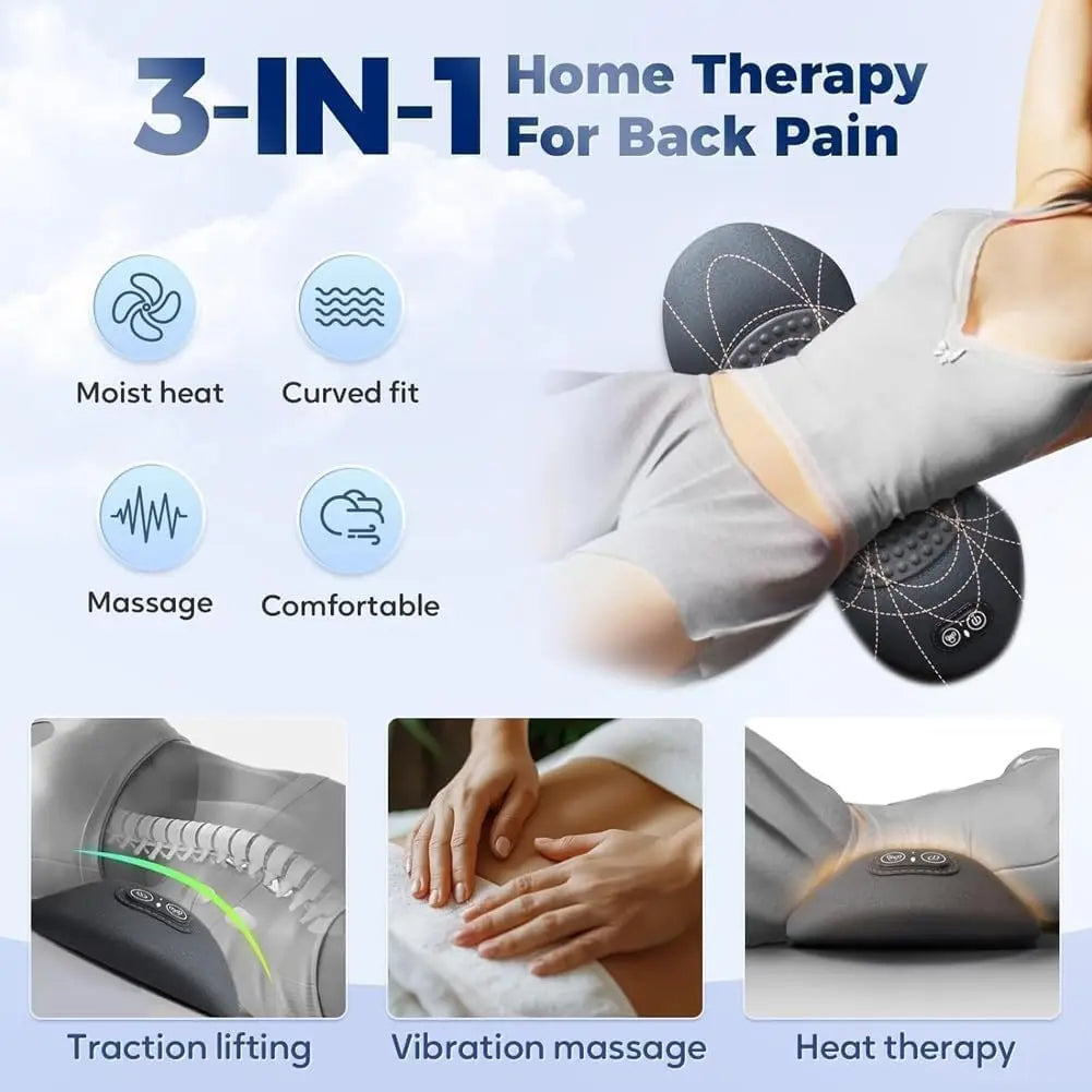3-in-1 Heated Lumbar Massage Pillow
