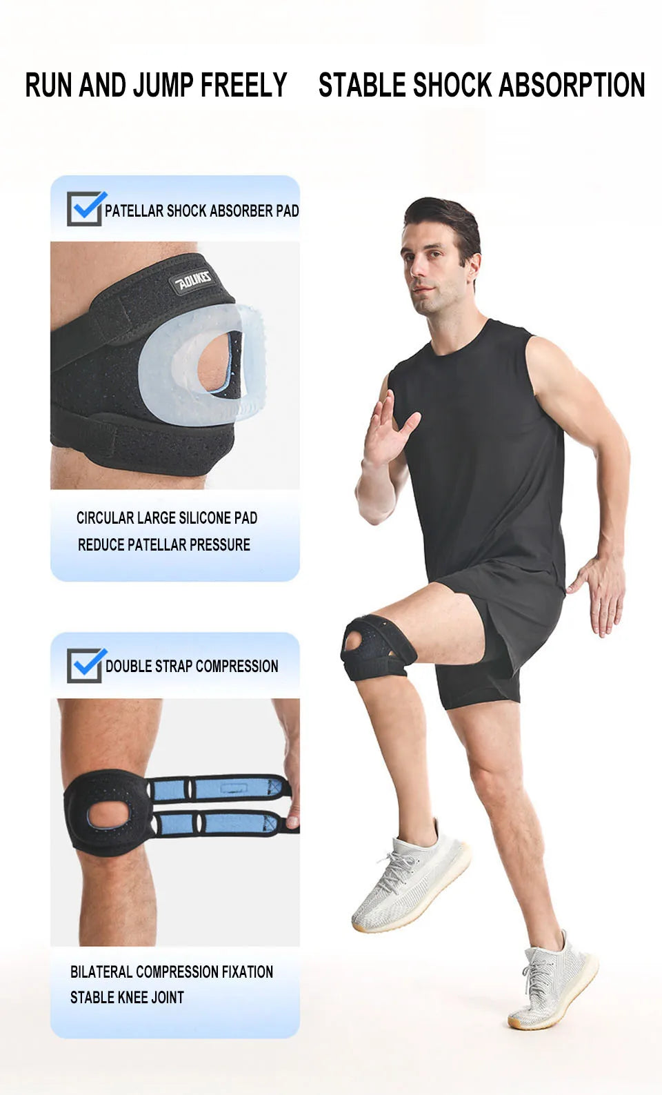 Adjustable Open-Patella Knee Support