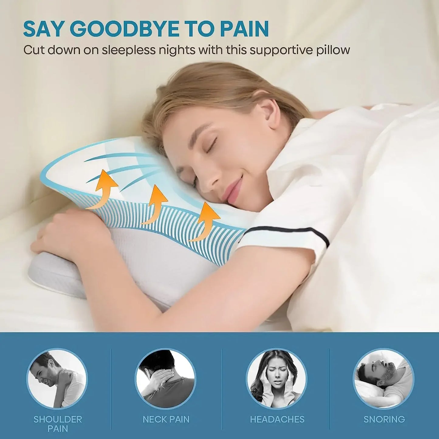 Ergonomic Contour Memory Foam Pillow