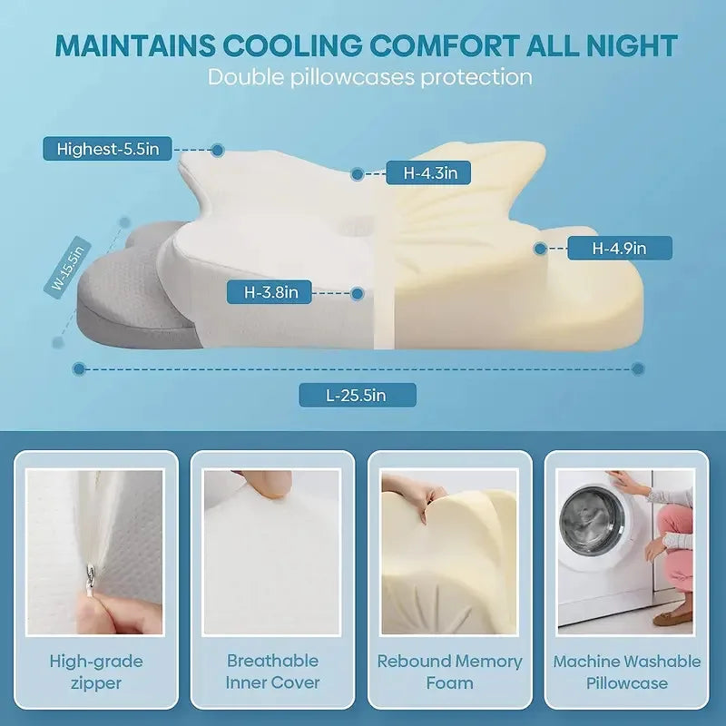 Ergonomic Contour Memory Foam Pillow